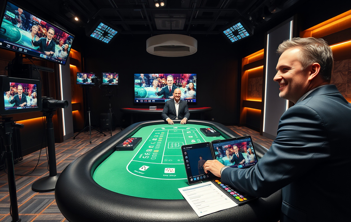 Live casino studio med ekte dealer og direktesending i HD-kvalitet